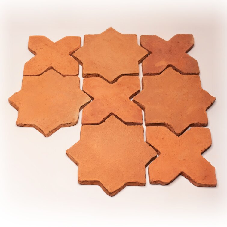 Moroccan Mosaic Tile House Natural Terracotta Cross + Star (2 Piece